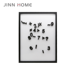 Jinn Home all'ingrosso su misura in <span class=keywords><strong>legno</strong></span> di grandi dimensioni bianco rapporto settimanale di scrittura lettera lavagna cornice per foto appesa al muro - Product Image 4