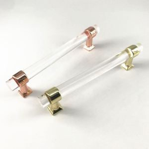 BJ1157 Furniture Hardware Cabinet <b>Drawer</b> Vanity Glass+Zinc Base Rose <b>Gold</b> Chrome Handle Contemporary Design Durable Eco-Friendly - Product Image 5