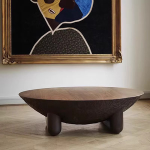 Pháp Thiết kế đèn cổ điển đồ đạc sang trọng wabi-sabi phong cách rắn Bàn cà phê sồi thiết lập phù hợp cho phòng khách bên bảng - Product Image 3