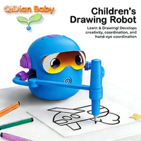 Robot de Dibujo Educativo Montessori para Niños de 3 a 8 Años, Unisex, Interactivo por Voz, 100 Tarjetas ABC, Plástico, Funciona con Pilas