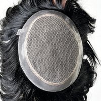Perruque pour homme en cheveux humains indiens Remy naturels de haute qualité, base en soie, taille M-Lace, 6 tailles