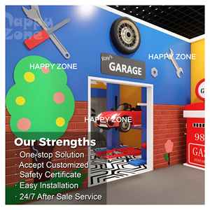 Aire de jeux intérieure éducative sur le thème des métiers, avec garage automobile, ferme, clinique, rue, mini-ville personnalisée pour enfants, espace de jeux souple - Product Image 2