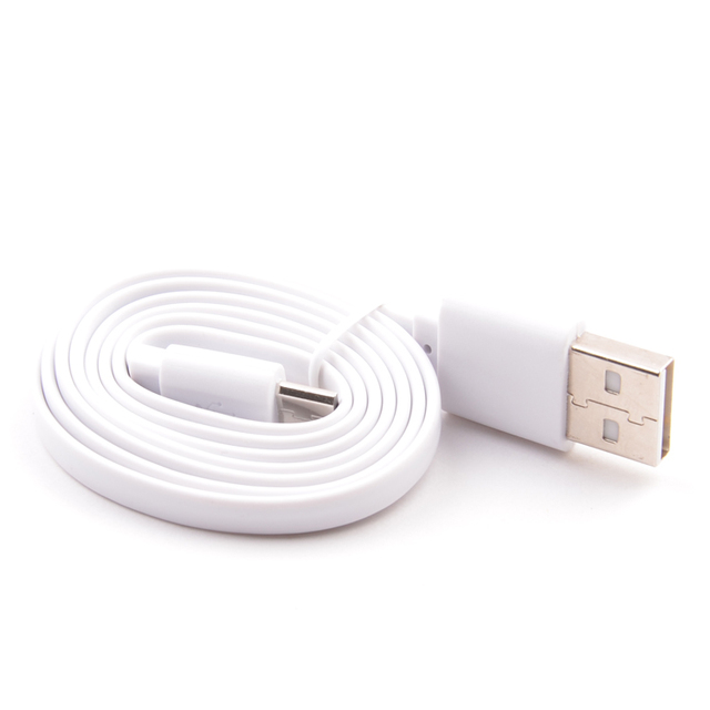White Flat Charging Cable Micro Usb Data Cable for Mobile Phone