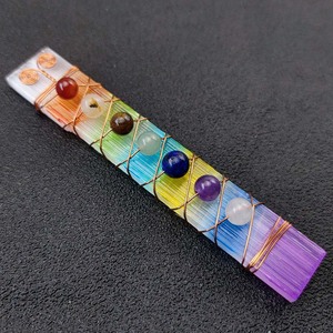 NOUVEAU Bâton de sélénite naturel à 7 chakras Pierre de guérison pour décoration Cadeau - Product Image 6