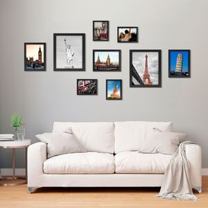 Cross-border Eco-friendly Wooden <b>Canvas</b> Photo <b>Frame</b> Set of Five 6-inch 10-inch A3A4 Wall Mount Photo Wall Combination <b>Frame</b> - Product Image 3