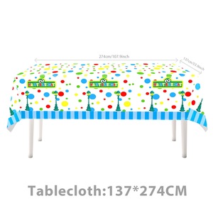 Articles de fête d'anniversaire sur <span class=keywords><strong>le</strong></span> thème de <span class=keywords><strong>la</strong></span> série télévisée Big Bird, comprenant des assiettes en papier, des gobelets, une nappe et une bannière pour les événements de célébration des enfants - Product Image 6