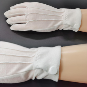 The Cotton <b>Wool</b> Button <b>Gloves</b> One Size White Safety Work <b>Gloves</b> - Product Image 1