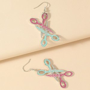Pendientes Acrílicos Divertidos y Sencillos para Mujer, con Colgante de Violín, Hojas y Tijeras, Regalos de Joyería - Product Image 5