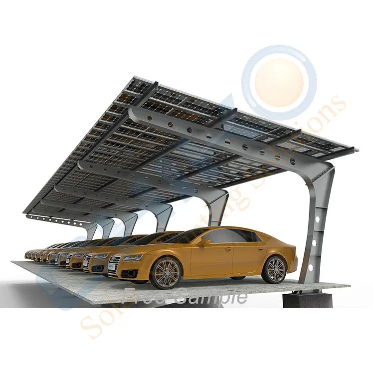 Waterproof Steel Solar Ground Carport Structure Aluminum Solar Mounting System