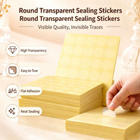 Autocollant d'étanchéité pour boîte en BOPP PET transparent, adhésif permanent, cercle de 3 cm, étiquette ronde transparente