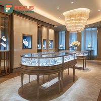 Vitrine de présentation de bijoux en bois avec éclairage LED, vitrine de luxe pour bijoux, présentoir haut de gamme
