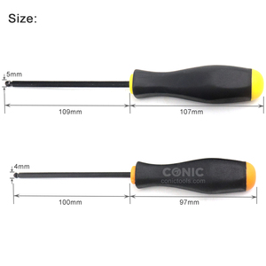 Tournevis à embout sphérique hexagonal magnétique de style Bondhus OEM de haute qualité en acier CRV avec poignée <span class=keywords><strong>TPR</strong></span>, 2/3/4/5/6/8 mm - Product Image 6