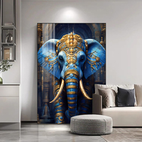 Fabrik-Großhandel Elefanten-Kunstposter HD-Gedruckte Wandkunst Schwebender Rahmen Kristallporzellan-Gemälde für Inneneinrichtung