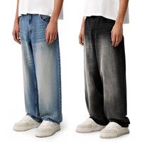 Fournisseur avec plus de 10 ans d'expérience, vente en gros de jeans baggy classiques personnalisés avec logo pour hommes