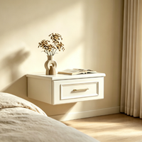 Table de chevet murale suspendue à tiroir unique, moderne, en bois, pour chambre à coucher