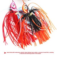 Señuelo artificial duro tipo spinnerbait con forma de corazón, anti-enredos, con pluma giratoria y pluma de plomo, para pesca con señuelos de superficie (Luya)