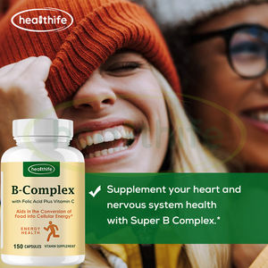 Healthife Energy Support Super <span class=keywords><strong>Vitamine</strong></span> <span class=keywords><strong>B</strong></span> Complex Capsules avec <span class=keywords><strong>Vitamine</strong></span> C Acide Folique - Product Image 3