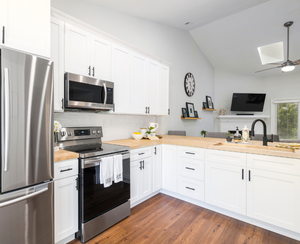 Armoires de cuisine modulaires îlot classique moderne Norme australienne Finition mélamine noire Marbre acier acrylique laqué de luxe - Product Image 3