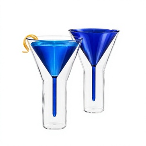 Tasse en verre borosilicate double paroi de 230 ml, faite à la main, sans plomb, isolée, pour café, thé, latte, expresso, réutilisable, en gros - Product Image 2