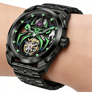 Reloj Knight 6802 con Logotipo Personalizado, Diseño Esqueleto, Deportivo, de Lujo, Movimiento Tourbillon Miyota, Automático, Resistente al Agua, con Manecillas Luminosas - Product Image 6