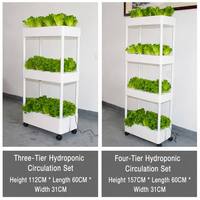 Système hydroponique vertical automatique à 4 niveaux pour la culture à domicile et en jardin, jardinière intelligente avec minuterie, lumières, boule de Lecca, testeur de nutriments