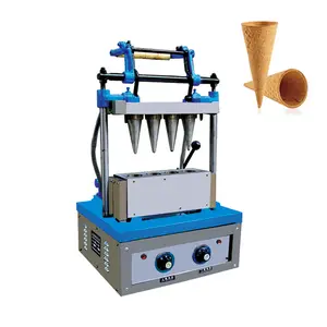 Máquina de conos de helado de 4 cabezales, máquina para hacer helados de un tiro, calentamiento automático, certificación CE