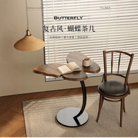 Mesa de Centro con Forma de Mariposa, Estructura de Madera Maciza y Tablero de Fibra de Densidad Media, Estilo Chino Clásico, Diseño Moderno para Sala de Estar o Dormitorio