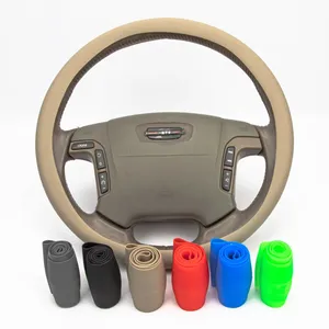 Volante Do Carro Capa Protetora Universal Anti-Slip Soft Grip Silicone Volante Caso Cobre Auto Acessórios Interiores