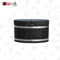 Baignoire à immersion froide de forme tonneau en bois de cèdre rouge massif, finition noire carbonisée, taille personnalisable, design moderne