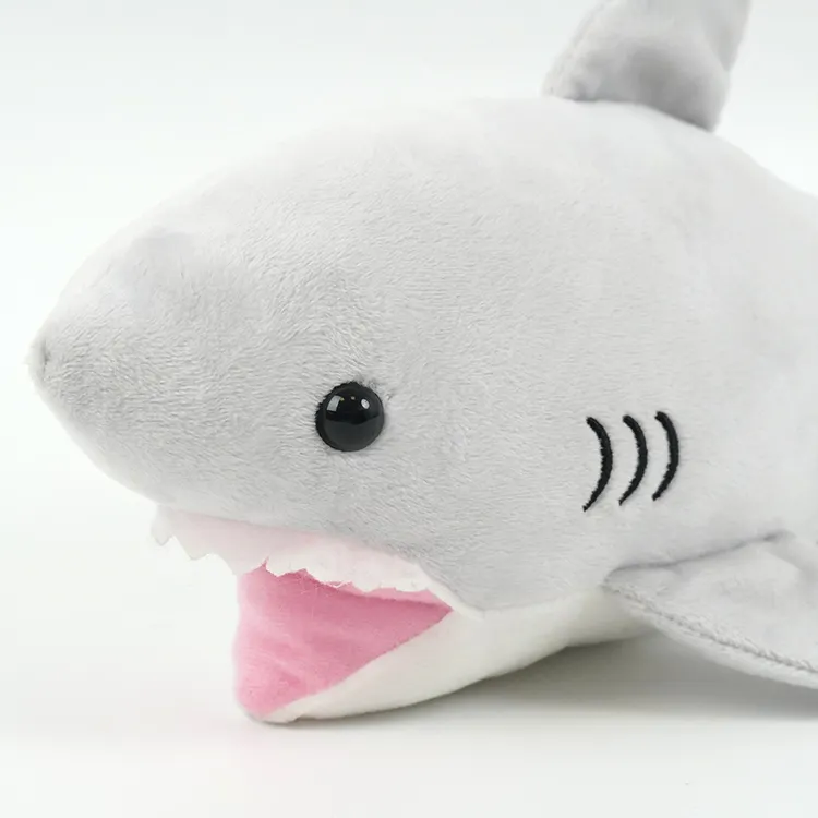 Peluche de tiburón en forma de animal, logo personalizado, oem, China