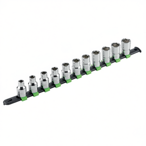 625A/S10 <b>Socket</b> Set 10 Pc Metric Chrome Vanadium Steel Auto Repair Tool Kit - Product Image 2