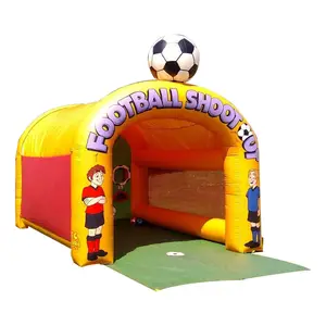 15 x14ft aufblasbares gelbes Fußball-Shootout-Spiel mit 4 Fußbällen Fußball-Elfmeters chießen