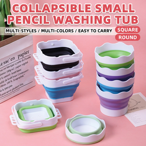 Mini seau à eau pliable en silicone, pour aquarelles, peintures, lavage de pinceaux, multifonctionnel - Product Image 5