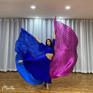 Disfraz de Danza del Vientre para Adultos, Color Doble Azul Rey y <span class=keywords><strong>Fucsia</strong></span>, Alas de Poliéster para <span class=keywords><strong>Mujer</strong></span> - Product Image 2
