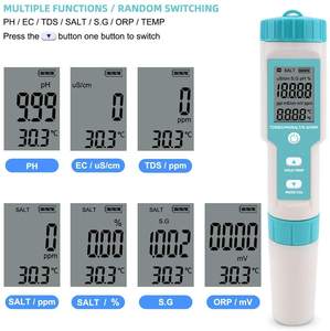 7 in 1 가정용 수질 테스터 펜 PH/TDS/EC/ORP/S.G/염도/온도계 염도 테스터 - Product Image 6
