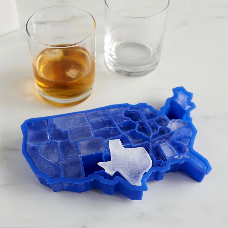 Stampo in Silicone personalizzato strumenti per gelato America vassoi per il ghiaccio Logo personalizzato fornitore di whisky Mini Silicone vassoio per il ghiaccio per bambini uno Opp Bag