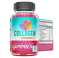 Gummies au collagène avec vitamine C - Favorise la santé des cheveux, de la peau et des ongles - Complément beauté fruité pour adultes