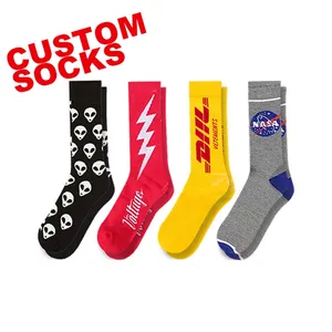 ZJFY-002 Quick Made Your Own Customise Crew Socks Custom Logo Custom Socks Men Socks Custom