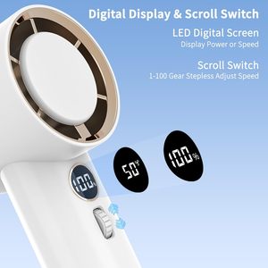 Nouveau ventilateur portable N2025 unique avec 100 niveaux de vitesse, mini-ventilateur à main avec affichage numérique, batterie 2000 mAh, recharge USB, idéal pour l'extérieur - Product Image 2