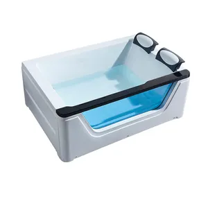 Whirlpools ICEGALAX 2 Person Freestanding Acrylic Whirlpools Spa Bathtub Solid Surface Jaccuzzi Massage Bath Tub Large Size