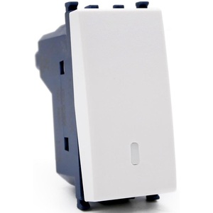Botón Blanco de un Solo Polo Compatible con Interruptor Vimar Arke - Product Image 1