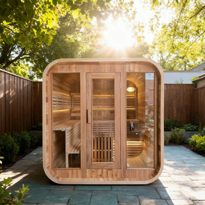 Maison d'extérieur avec chromothérapie, luminothérapie colorée en bois pour le bien-être - Product Image 1
