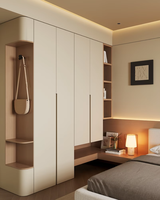 Armoire de chambre contemporaine, gain de place, écologique, avec bureau d'angle intégré, meuble de rangement sur mesure pour hôtel, école, centre commercial