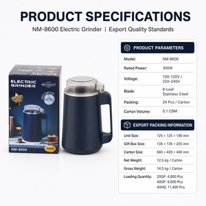 Moulin <span class=keywords><strong>à</strong></span> <span class=keywords><strong>café</strong></span> <span class=keywords><strong>automatique</strong></span> multifonctionnel 110v 220v <span class=keywords><strong>à</strong></span> 8 lames en acier inoxydable, moulin <span class=keywords><strong>à</strong></span> <span class=keywords><strong>café</strong></span> <span class=keywords><strong>à</strong></span> une touche pour usage domestique - Product Image 6
