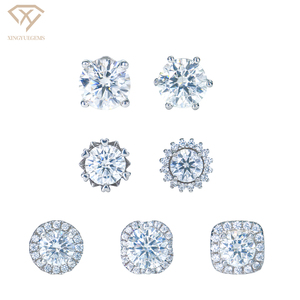 Xingyue 925 <b>Silver</b> Rhodium Plated Geometric Snowflake Sunflower Diamonds Mossanite Claw Setting <b>Stud</b> Earrings GRA Certified - Product Image 3