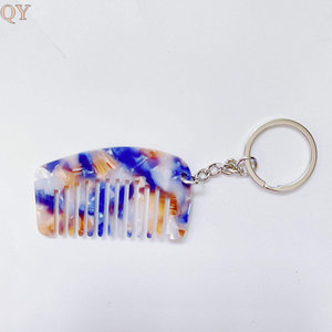 QY Logo personnalisé acétate de Cellulose Mini peigne porte-clés mignon Portable antistatique poche cheveux peigne sac - Product Image 4