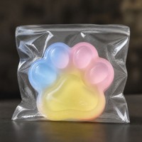 Mainan Squishy Cakar Kucing TPR Kustom, Lembut Transparan, Pereda Stres, Hadiah Promosi