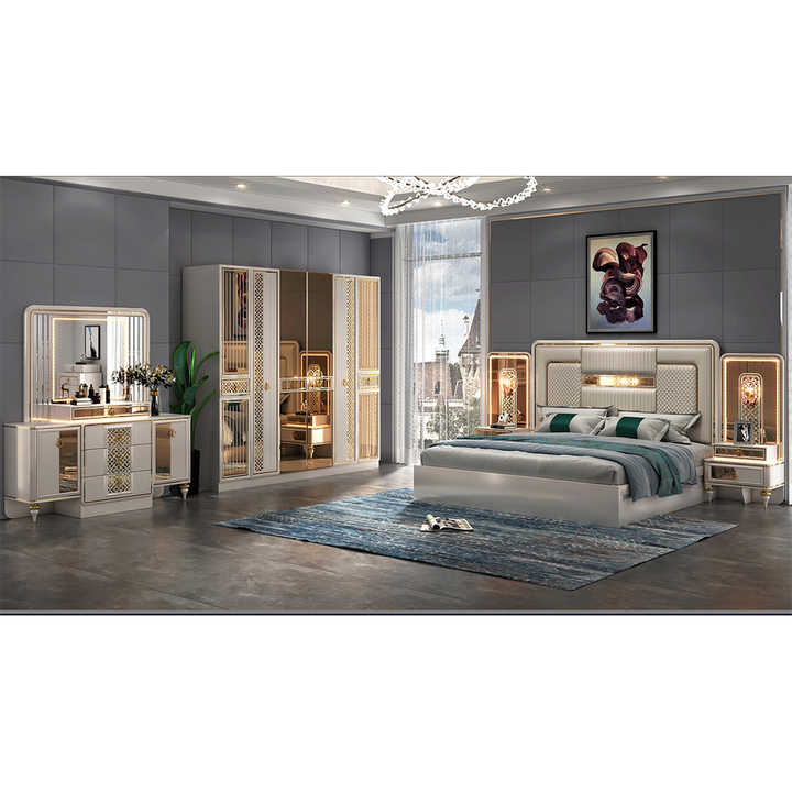 Luxury King Size Bedroom Set - Modern Design & MDF Wood
