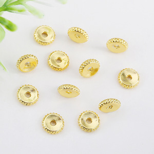 Gold Plated Concave Gear Washer Round <b>Spacer</b> Bead For Jewelry DIY Bracelet Necklace Making Components 18K Finish - Product Image 3