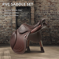 Ensemble de selles de course de chevaux et de harnais de transport d'équitation en PVC anglais et occidental avec matériau d'arbre en cuir